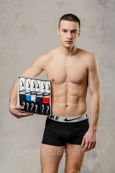 Подарунковий набір чоловічої білизни Nike 5 шт + 12 пар шкарпеток Nike, труси найк 5 шт + 12 пар шкарпеток найк | Зображення 1