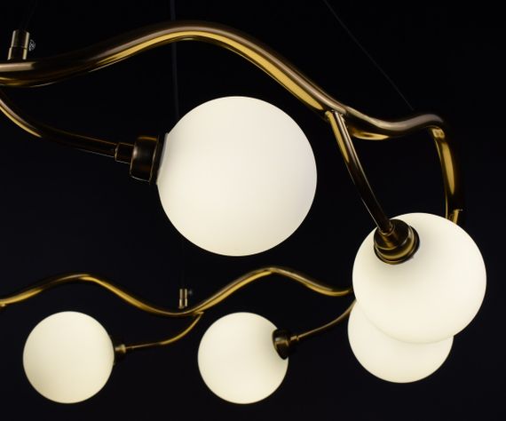 Люстра підвісна на 8 лампочок 26856 Латунь 40-140х65х65 см. | Зображення 4