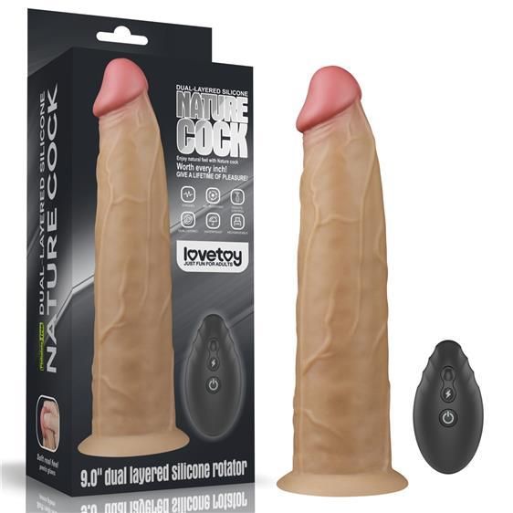 Вібратор - Dual-Layered Silicone Rotator 9" Flesh Sex Aura