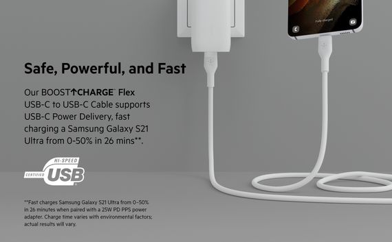 Кабель Belkin USB-С - USB-C силіконовий, з кліпсою, 2м, білий (CAB009BT2MWH) | Зображення 9