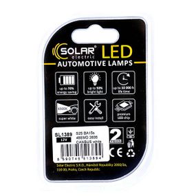 SL1389 SOLAR Автолампа LED 12V S25 BA15s 48SMD 2835 CANBUS white блістер 2шт.