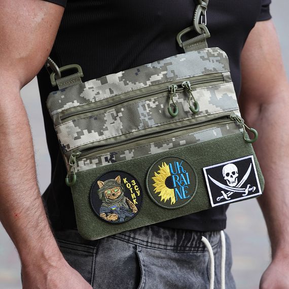 Сумка-кобура піксель камуфляж, тактична чоловіча наплічна сумка з тканини кордури AOR -1 | Зображення 1