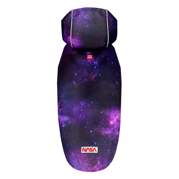 Дощовик-накидка з капюшоном для собак WAUDOG Clothes, малюнок "NASA21", L, А 48-52 см, B 60-70 см, С 42-52 см | Зображення 2