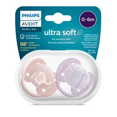 Пустышка Philips AVENT Ultra Soft ультрамягкая 0-6 мес. 2 шт (SCF091/09) | Зображення 2