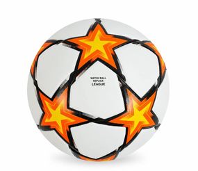 Футбольный мяч 70160-10 стандартный игровой размер No5 PVC резиновая камера 270 г для игр и тренировок Белый с оранжевым