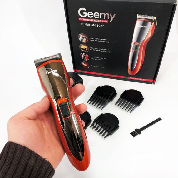 Машинка для стрижки волосся Pro Gemei GM-6027, Хороший бездротовий триммер, Практична машинка | Зображення 2