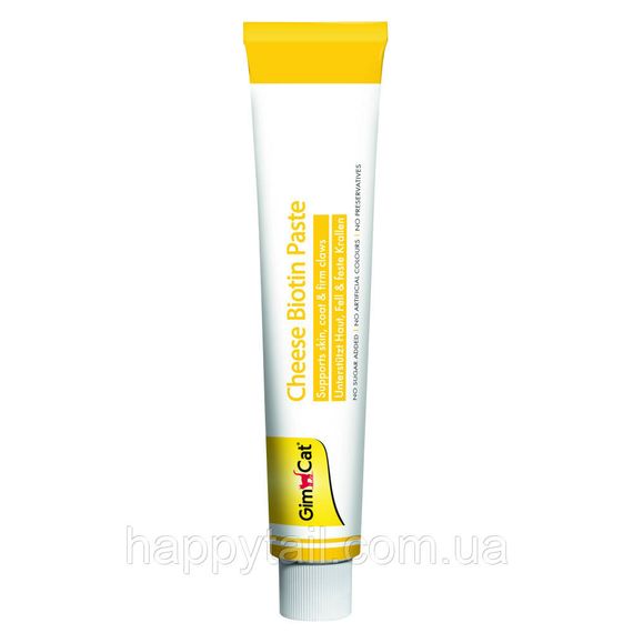 Паста GimCat Cheese Biotin Paste для кошек сырная с биотином 100 г | Зображення 1