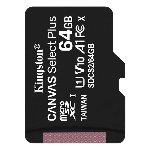 Kingston Canvas Select Plus microSD [Карта пам'яті microSD 64GB C10 UHS-I R100MB/s] (SDCS2/64GBSP)