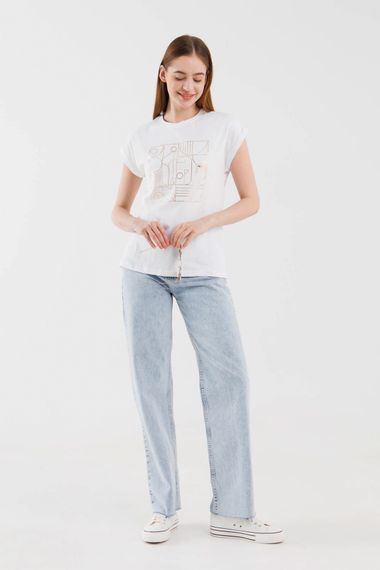 Футболка жіноча MDG 24703 M Білий (2000990404220) | Зображення 4