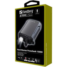 УМБ Sandberg Hand Warmer з обігрівачем рук 10000 mAh 2A, USB, Type-C in, LED ліхтар 1W