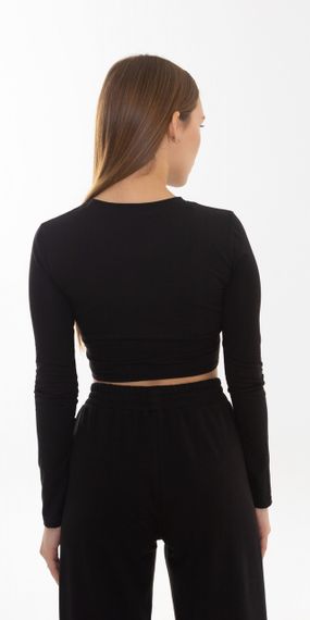 Кроп топ 4Profi с длинным рукавом черный размер М 24628 | Зображення 5