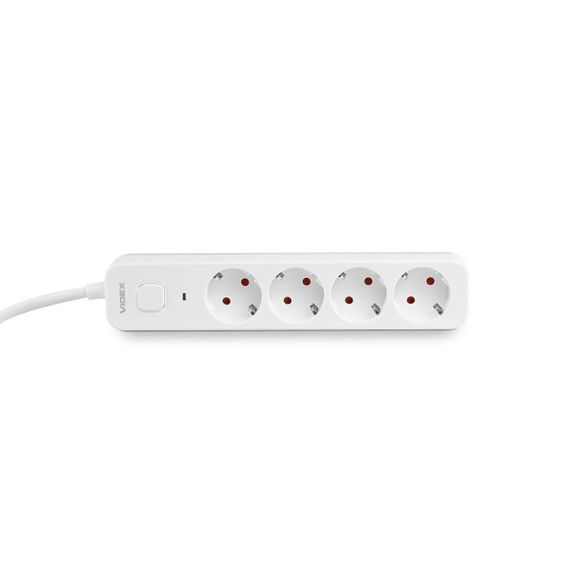 Мережевий подовжувач VIDEX ONCORD з/з 4п 3м (3x1.5мм) з кнопкою White | Зображення 3