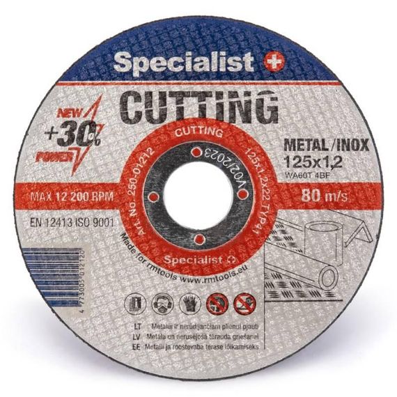 Диск абразивный отрезной по металлу Specialist+ Cutting 125 x 1.2 x 22 мм (250-01212) | Зображення 1