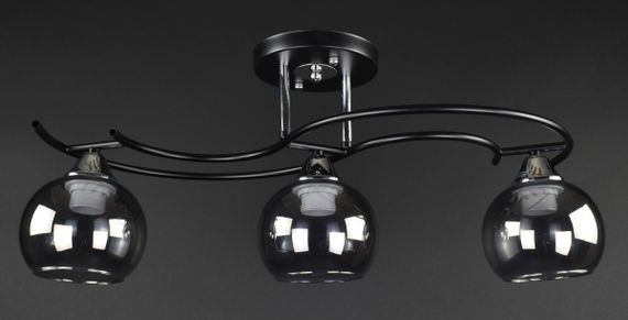 Люстра стельова на 3 лампочки 27414 Чорний 25х25х64 см.