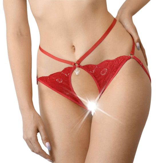 Сексуальні трусики з доступом Art of Sex - Lulu, розмір L-2XL, Червоний | Зображення 1