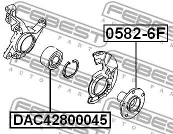 Підшипник маточини передній Mazda 3/6 03-13 (42x80x45), FEBEST (DAC42800045) | Зображення 2