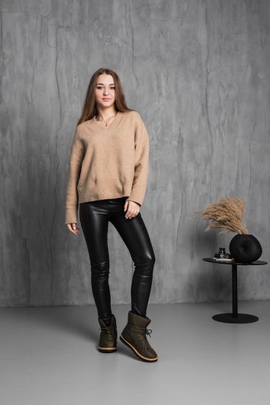 Ботинки дутики женские Fashion Jigsaw 3880 41 размер 26 см Оливковый | Зображення 8