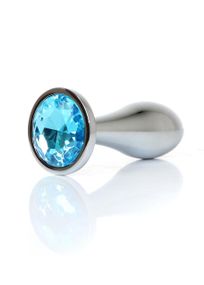 Анальна пробка - Jewellery Silver Plug Light Blue L Sex Aura