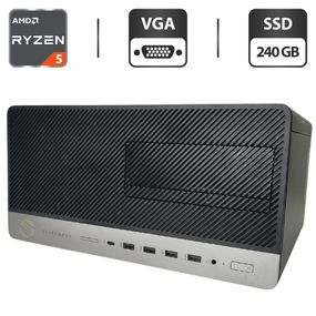 Комп'ютер HP EliteDesk 705 G4 Tower / AMD Ryzen 5 Pro 2400G (4 (8) ядра по 3.6 - 3.9 GHz) / 4 GB DDR4 / 240 GB SSD / AMD Radeon RX Vega 11 Graphics б/в