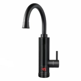 Проточний електроводонагрівач Water Heater 011 з LED дисплеєм 3000Вт Кран з підігрівом води до 60°C Чорний