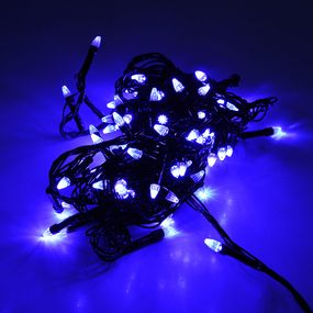 Гирлянды 100LED (Свеча) Blue,8 режимов,5 метров,черная изоляция,BOX