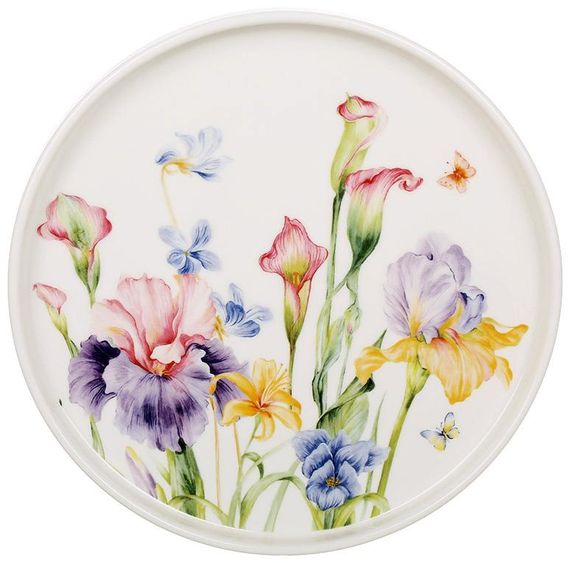 Набір 6 порцелянових тарілок "Iris" Ø20см, плоска з низьким бортом