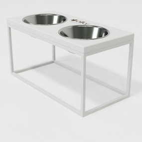 Миски на підставці для середніх і великих собак Hollky Base L (2 × 0,95 л) BL-422120-WHWH