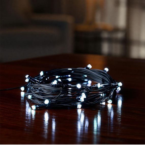 Новорічна гірлянда кімнатна нитка 22 м 220 LED чорний провід Білий W220LED22MBW | Зображення 8
