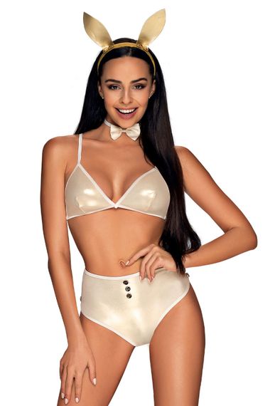 Ролевой костюм зайчика Obsessive Neo Goldes Перламутровый L/XL