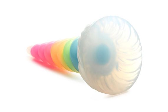 Фентезійний фалоімітатор Creature Cocks Luminescent Rainbow Silicone Dildo, світиться в темряві, 19,6 см | Зображення 2