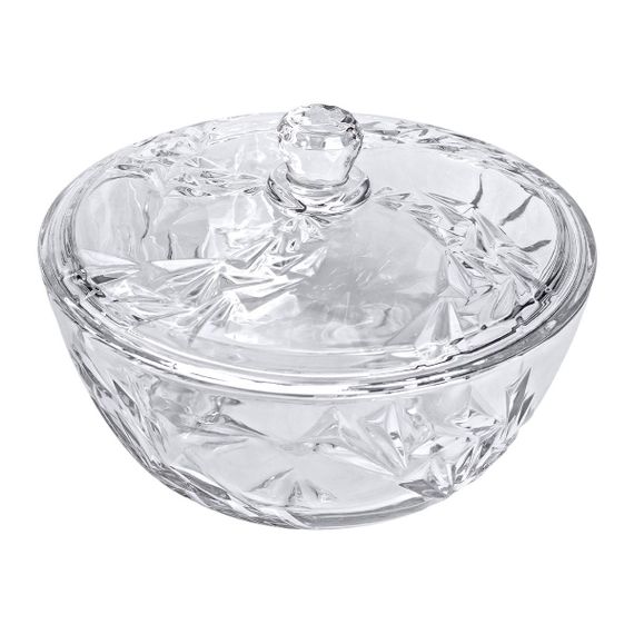 Салатниця скляна з кришкою 24 см під кришталь HP-YH-62 | Зображення 1