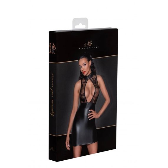 Сукня вінілова Noir Handmade Short dress with powerwetlook skirt and tulle top S Sex Aura | Зображення 5