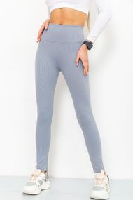 Лосины женские в рубчик  цвет светло-серый 205R606