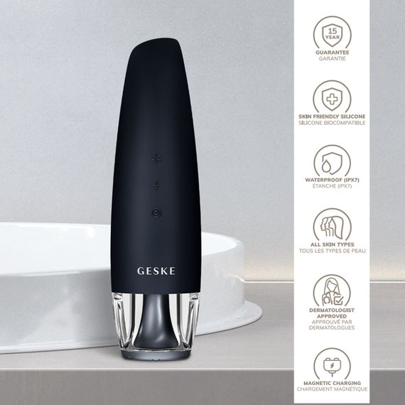 Антивіковий LED-випромінювач для відновлення шкіри обличчя GESKE Anti-Aging Skin Renewer 9в1 black | Зображення 2