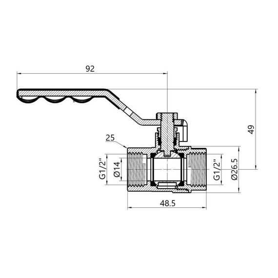 Кран кульовий Thermo Alliance Standart 1/2" ВР для газу (важіль) SD600NG15PN40 | Зображення 1
