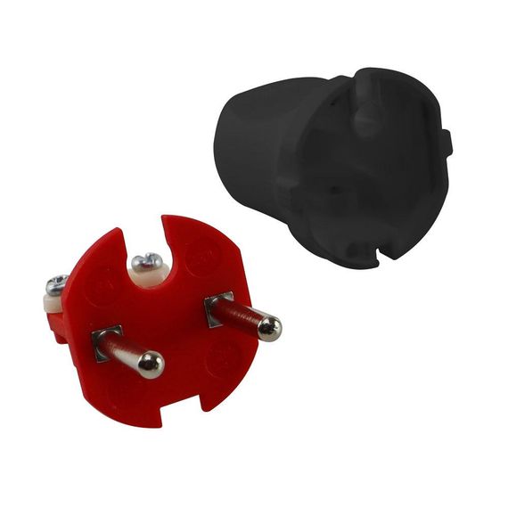 Вилка без заземлення , 10А, чорна, AY-KA, (арт. 62-13-31) | Зображення 1