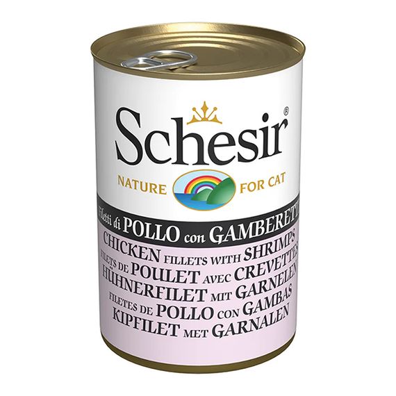 Schesir Cat Chicken with Shrimps вологий корм з куркою та креветками для котів 140 гр