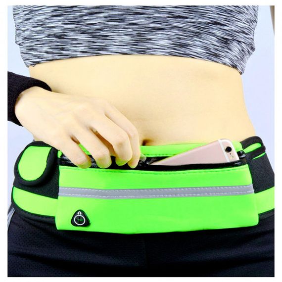 Сумка для бігу на пояс RunningBag з кишенею на пляшку Green (HbP0506202) | Зображення 2