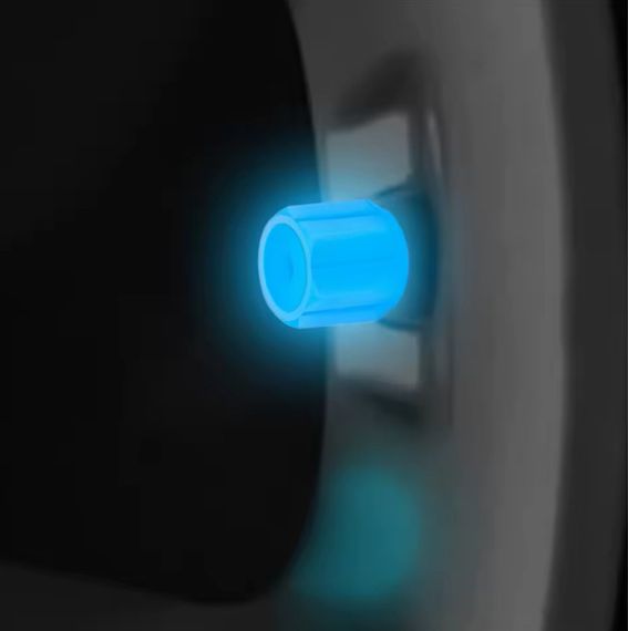 Сині флуоресцентні (неонові) ковпачки на ніпель для велосипеда, машини, мотоцикла, самоката Синій | Зображення 1