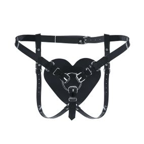Трусики Сердце для страпона Feral Feelings - Hearts Strap-on Belt Black Sex Aura