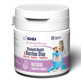 Вітаміни для нормалізації травлення у собак та котів GiGi Stomach Health & Diarrhea Stop Mini 60 табл
