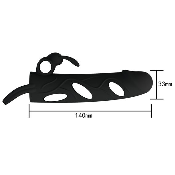 Насадка на член - Pretty Love Penis Sleeve With Ball Strap 5.5" Black | Зображення 4