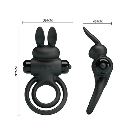 Ерекційне кільце - Pretty Love Vibrant Penis Ring III Black | Зображення 4