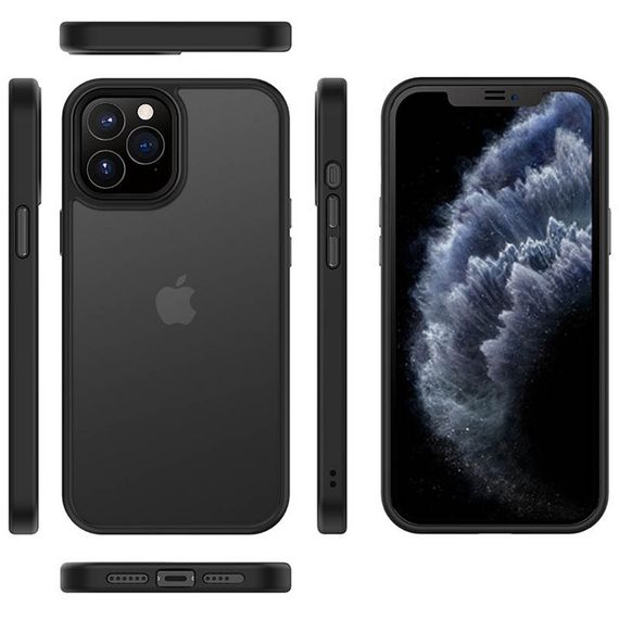 TPU+PC чехол Metal Buttons для Apple iPhone 13 Pro (6.1") Черный | Зображення 5