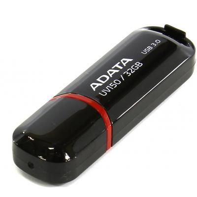 USB флеш накопичувач ADATA 128GB UV150 Black USB 3.0 (AUV150-128G-RBK) | Зображення 1
