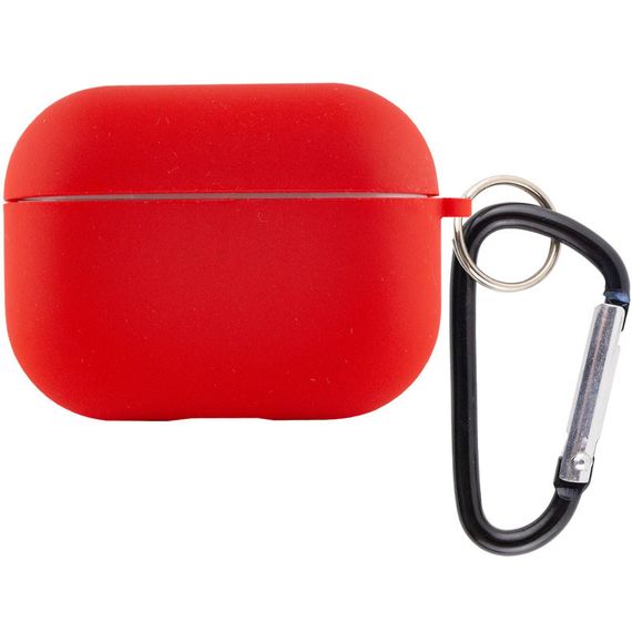 Силиконовый футляр с микрофиброй для наушников Airpods Pro Красный / Red