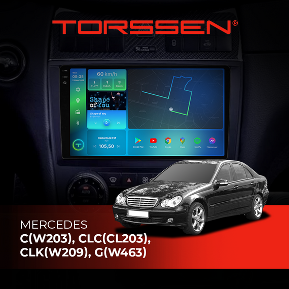 Штатна магнітола Torssen 2K Mercedes C(W203), CLC(CL203), CLK(W209), G(W463) F96128 4G Carplay DSP