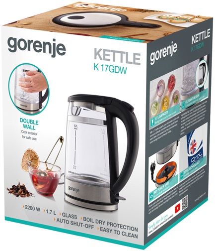Електрочайник Gorenje K17GDW 1.7 л чорний | Зображення 9