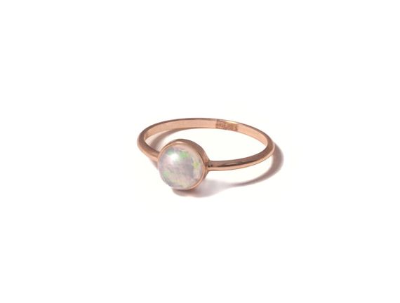 Кольцо из красного золота с опалом К-0504 21 | Зображення 1