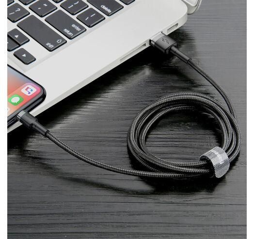 Кабель Baseus Cafule USB Cable for Lightning 2.4 A 1 м Black (CALKLF-AG1) | Зображення 5